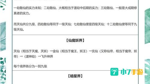 星辰变等级划分